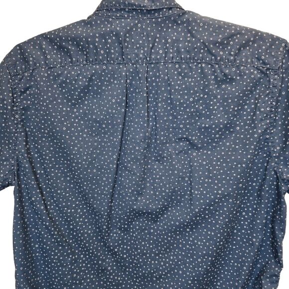 J. Crew Men's Blue Circle Print Casual Button Down Short Sleeve Shirt L - Picture 7 of 15